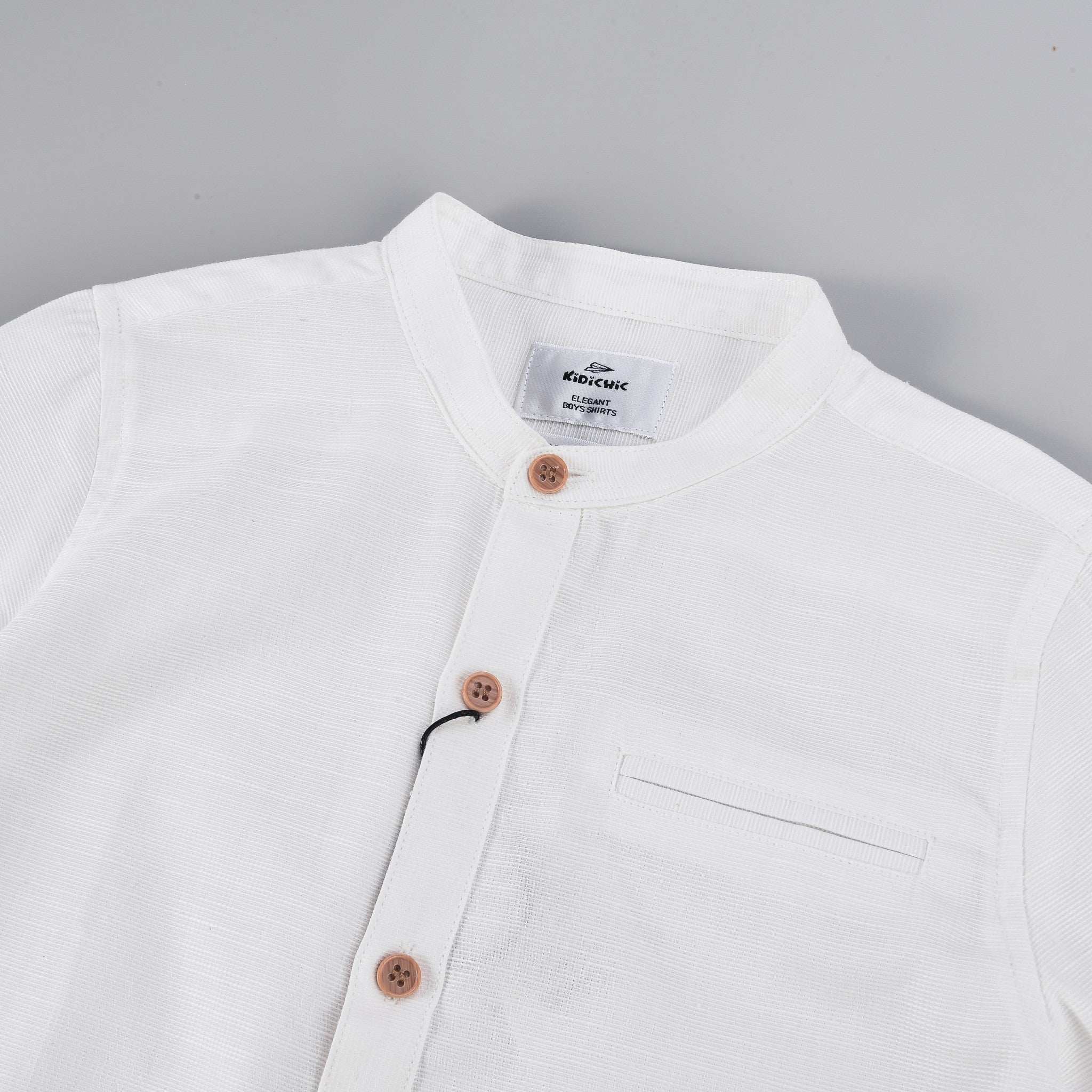 Mandarin Collar S.S Shirt - Regular Fit. - Image 3