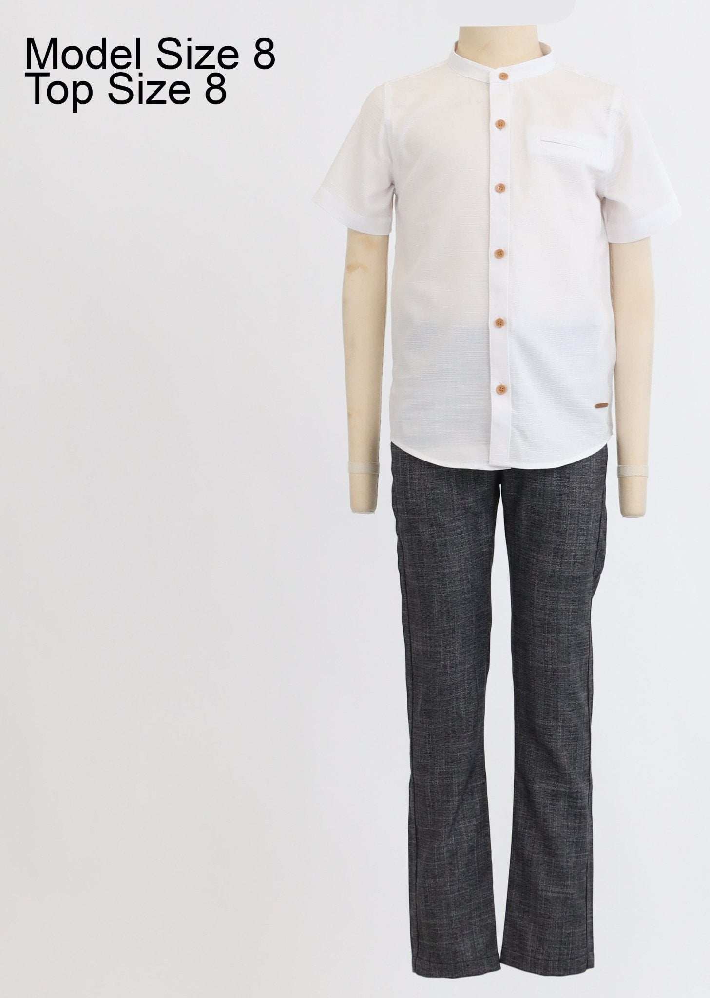 Mandarin Collar S.S Shirt - Regular Fit. - Image 6