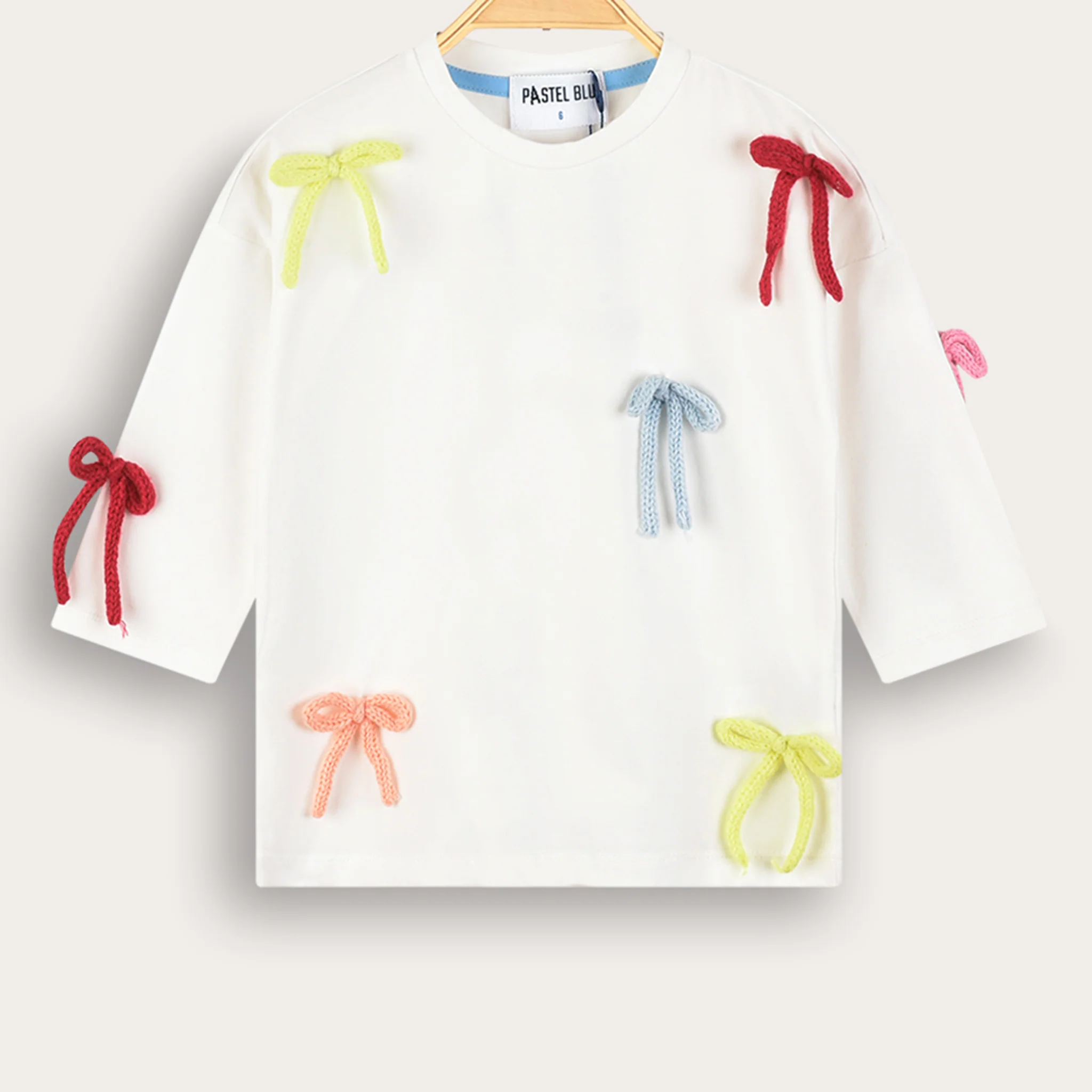 Girls Stripe Bow Tie Shirt - Image 5
