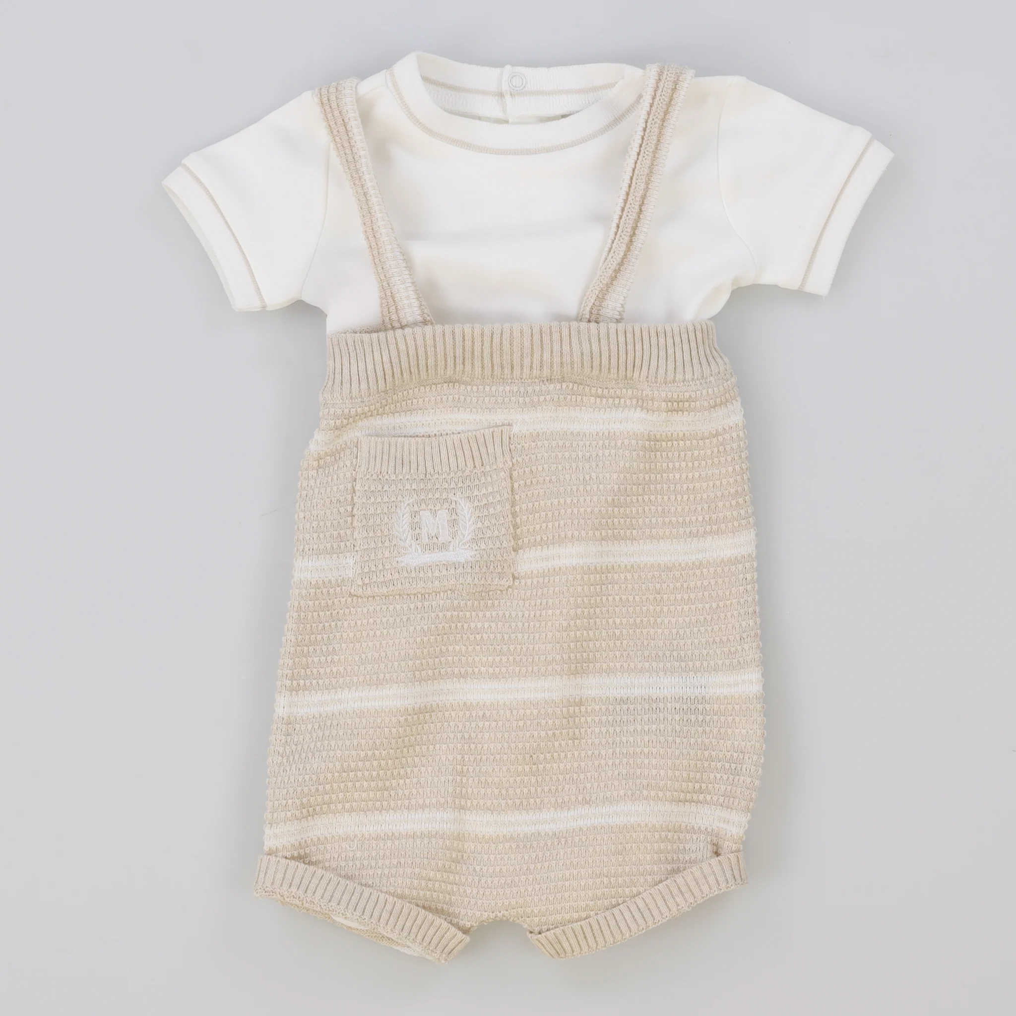 Melange Stripes Knit Baby Set - Image 2
